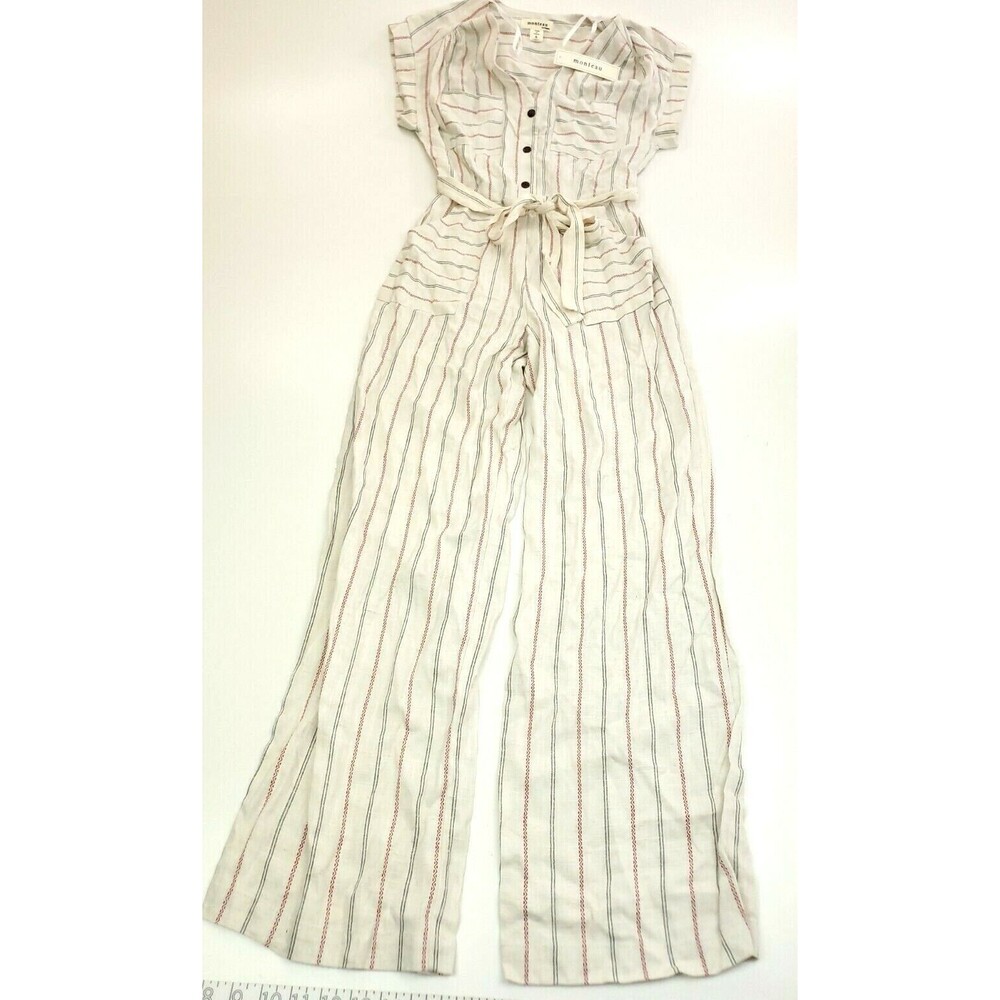 Monteau Los Angeles Striped Jumpsuit Size S Romper Jumper
